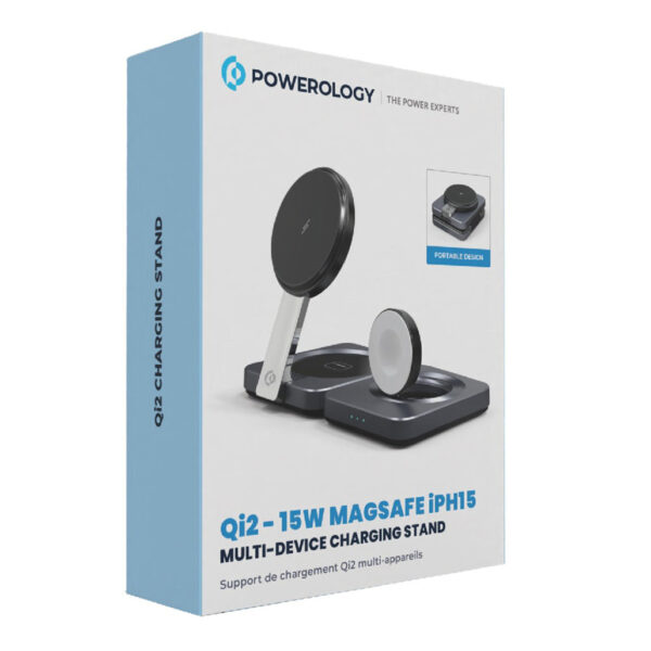 Powerology Qi2 15W MagSafe Multi-Device Charging Stand – Fast & Efficient Charging Solution - Image 3